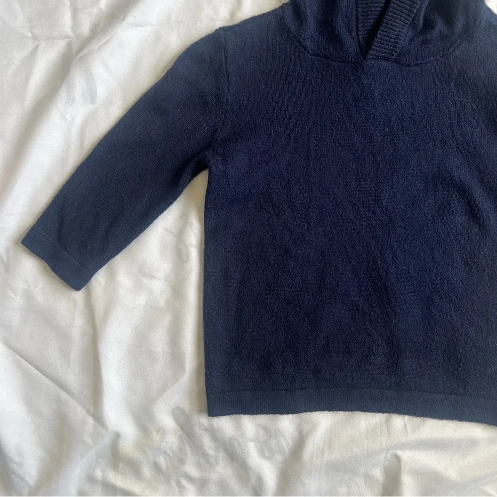 Baby Gap Navy Blue Pullover Sweater with Hood and Long Sleeves Size 12-18 Months